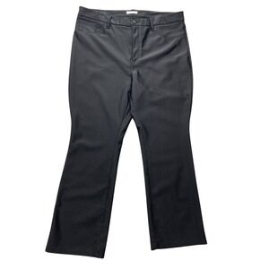 Good American Pants Womens 16 Black Flare Stretch Dress Trousers‎ Pull On Office